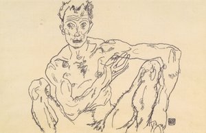 Autoportrait nu - Egon Schiele